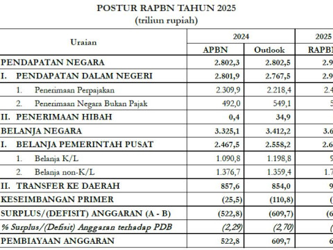 Postur RAPBN 2025. / dok. Buku II Nota Keuangan RAPBN 2025