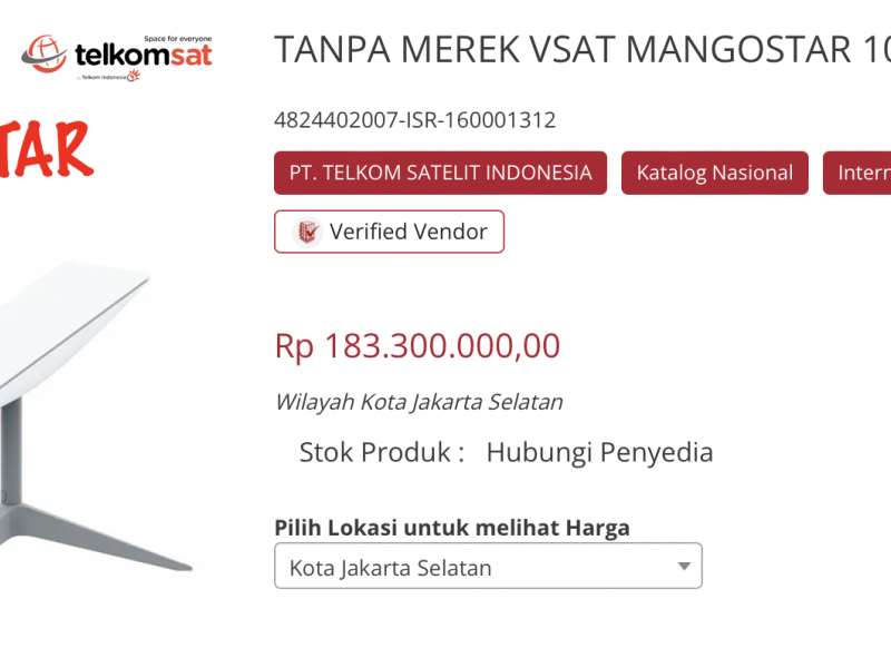 Harga Mangostar di LKPP