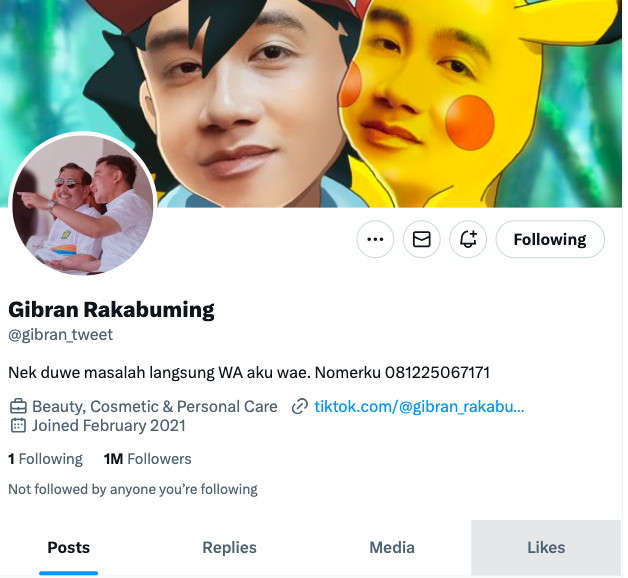 Gibran Ganti Foto Profil Twitter Jelang Putusan MK soal Batasan Usia Capres dan Cawapres