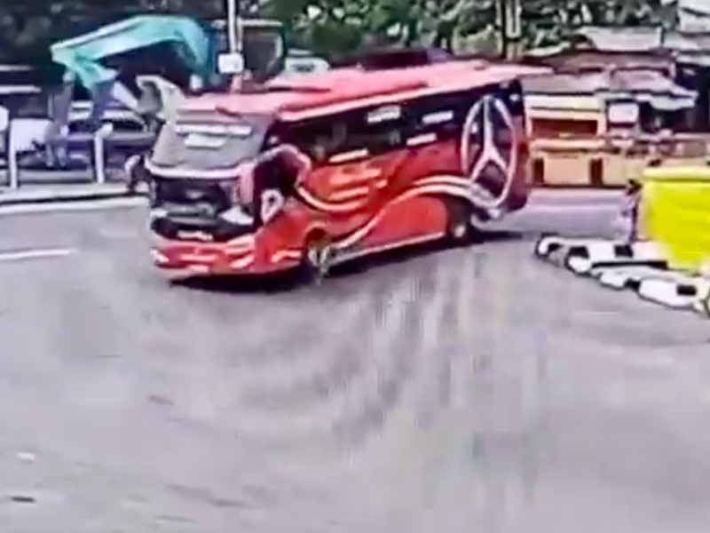 Viral bocah terlindah bus saat berburu klakson telolet