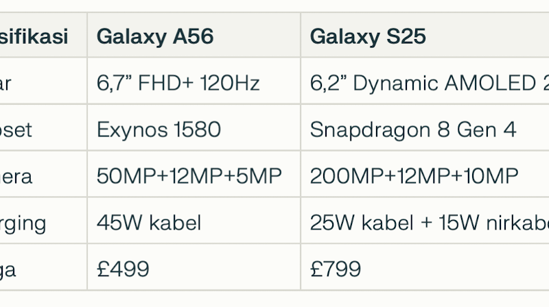 Galaxy A56 vs S25