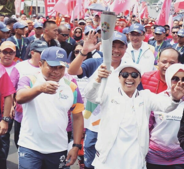 Ikut Torch Relay, Menteri Rini Apresiasi Dukungan BUMN Sukseskan Asian Games 2018