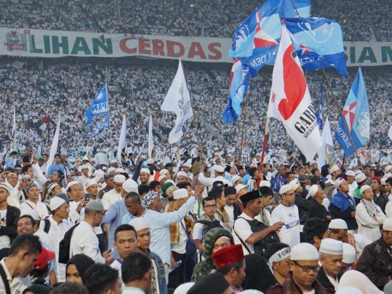 Halo-Halo Bandung Iringi Kedatangan Prabowo ke Panggung Kampanye Akbar di GBK