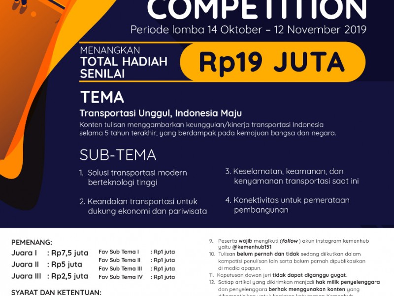 Kemenhub Gelar ‘Blogger Writing Competition 2019’