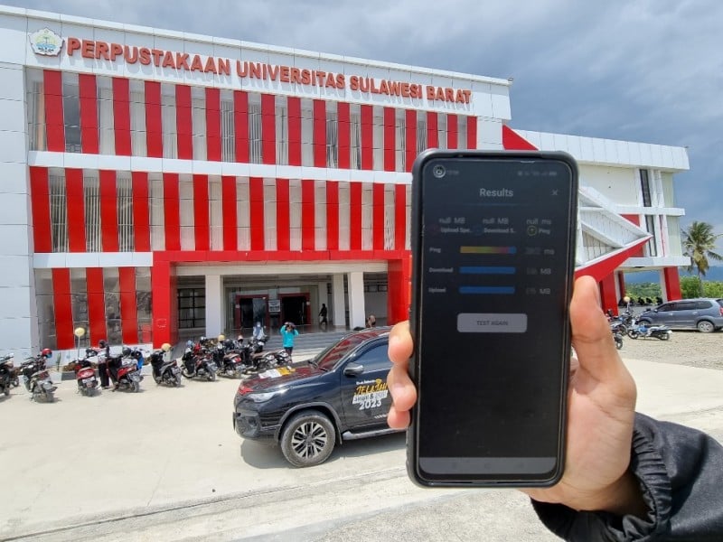 Pengukuran kecepatan di salah satu universitas di Sulawesi Barat