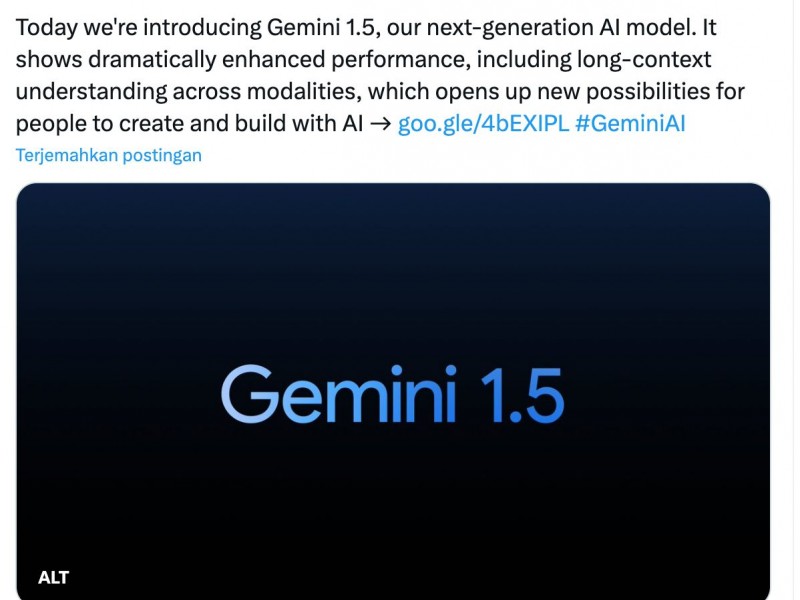 Cuitan hadirnya Google Gemini