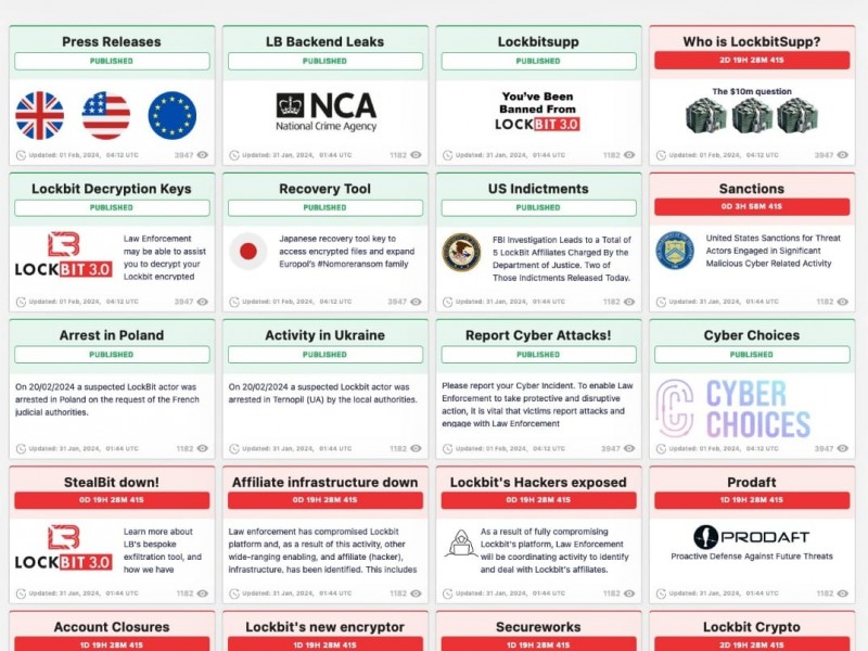 Situs Lockbit setelah brehasil diamankan oleh penegak hukum berhasil