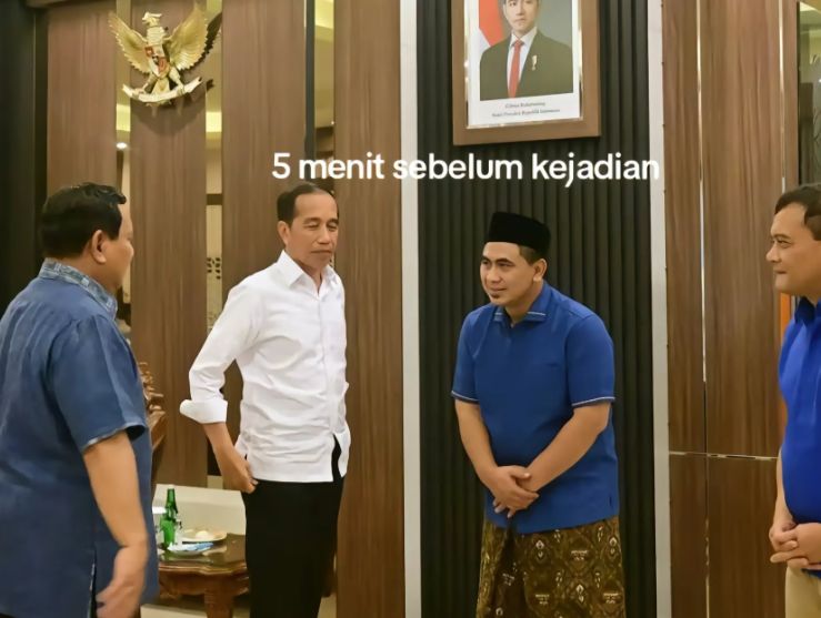 Viral foto Jokowi, Prabowo dan Ahmad Lutfi