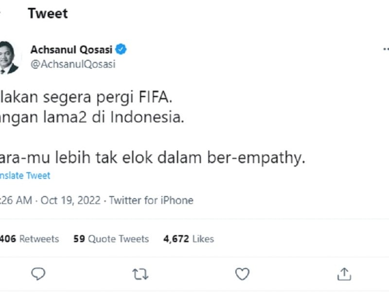 Presiden Madura United: Jangan Lama di Indonesia, Segera Pergi, FIFA!