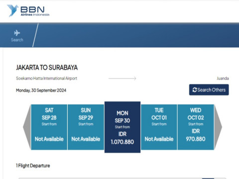 BBN Airlines Terbang Perdana Rute Jakarta-Surabaya, Segini Harga Tiketnya
