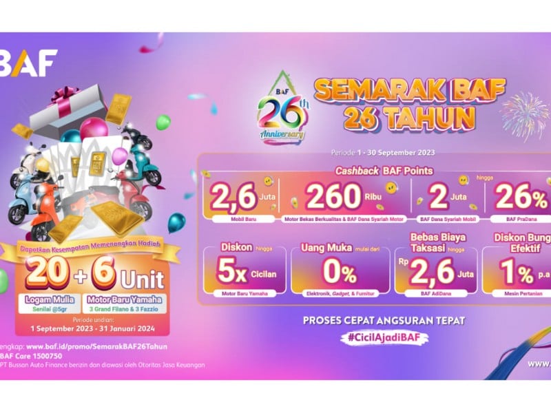 Semarak BAF 26 Tahun: Menangkan Hadiah dan Promo Menarik Selama September!