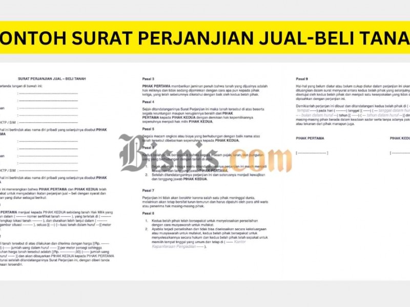 Contoh surat perjanjian jual beli tanah - Bisnis.com