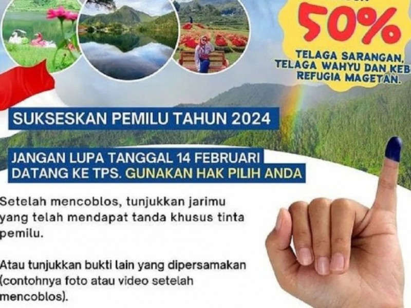 Sarangan Beri Diskon Hingga 18 Februari bagi Partisipan Pemilu 2024