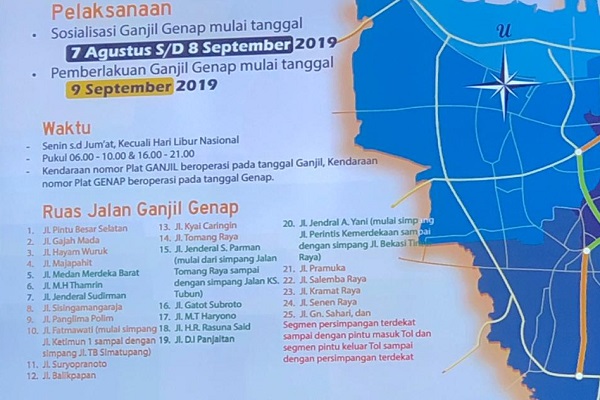 Ganjil-Genap di Jakarta Diperluas, Berikut Daftarnya