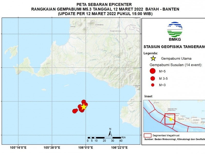 Ada 14 Kali Gempa Susulan di Banten Hari Ini