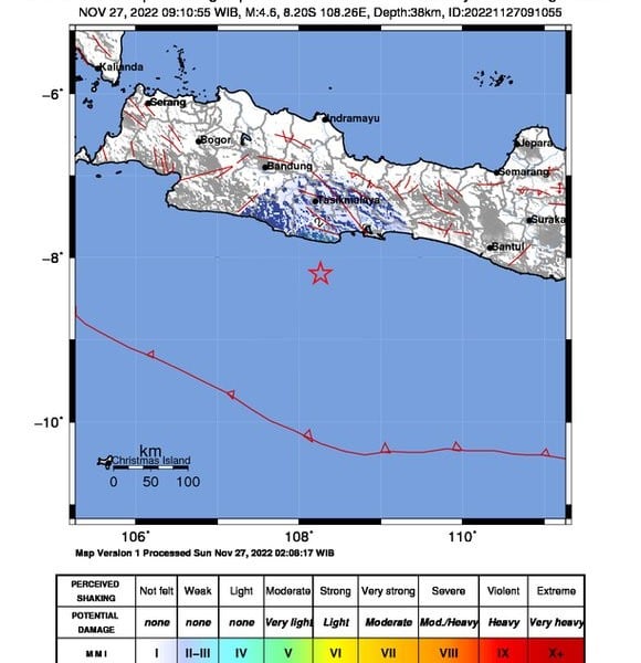 Pangandaran Diguncang Gempa Magnitudo 4,6