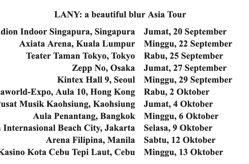 Lany Bakal Konser di Jakarta, Ini Jadwal Lengkap Tur Asia 2024