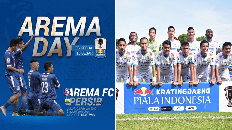 Piala Indonesia: Skor Akhir Arema vs Persib 2-2, Persib ke Perempat Final. Live Streaming via PSSI TV