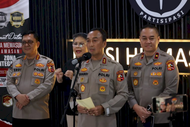 Kadiv Humas Polri, Irjen Pol Sandi Nugroho dalam konferensi pers di Lobi Humas Polri, Kamis (30/5/2024)/Humas Polri