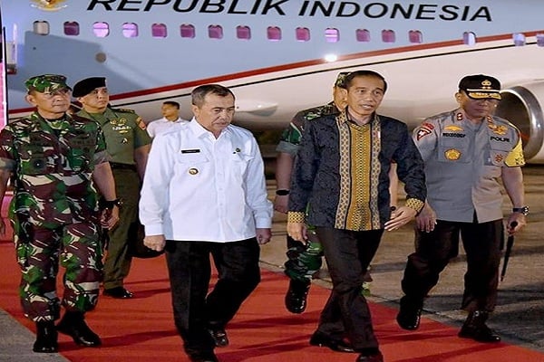 Jokowi Naik Heli Superpuma Tinjau Lokasi Karhutla di Riau