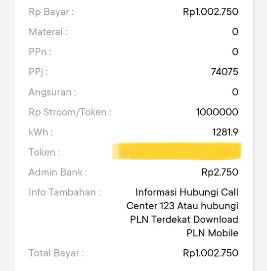 Contoh pembelian token listrik PLN dengan diskon 50% di salah satu aplikasi perbankan./Bisnis