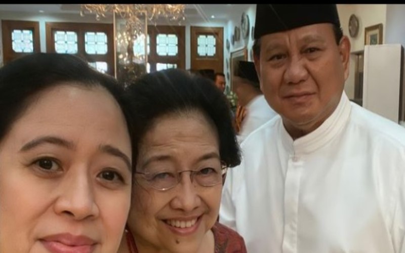 Puan Maharani, Megawati Soekarnoputri, dan Prabowo Subianto m