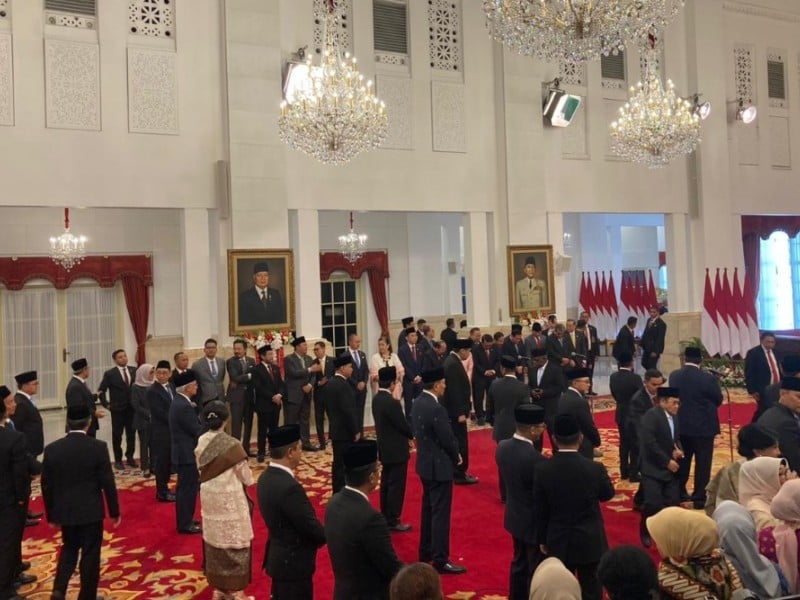 Suasana jelang pelantikan Kabinet Merah Putih di Istana Kepresidenan, Jakarta, Senin (21/10/2024). JIBI/Dany Saputra.