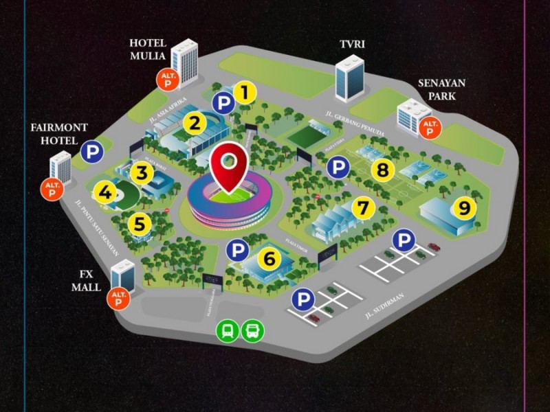 Peta GBK di konser Coldplay