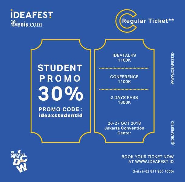 IDEAFEST 2018 Siap Digelar 26-27 Oktober di JCC