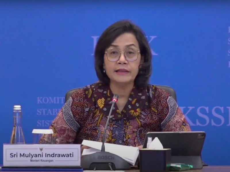 Menteri Keuangan Sri Mulyani Indrawati dalam konferensi pers Komite Stabilitas Sistem Keuangan (KSSK), Jumat (3/11/2023). Dok Youtube Bank Indonesia 