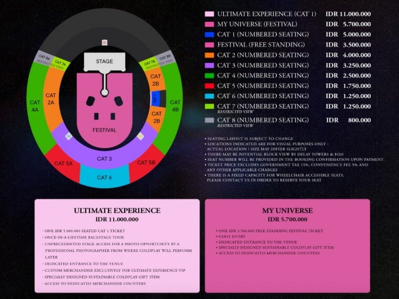 Segini Harga Tiket Konser Coldplay Setelah Kena Pajak, Besok War!