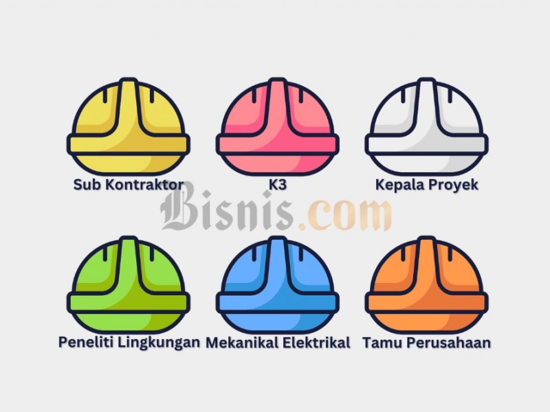 Warna helm proyek berdasarkan jabatan - Bisnis.com