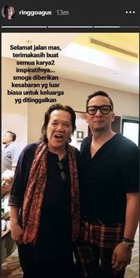 Arswendo Atmowiloto Meninggal, "Abah" Ringgo Agus Rahman dan Warganet Berbela Sungkawa