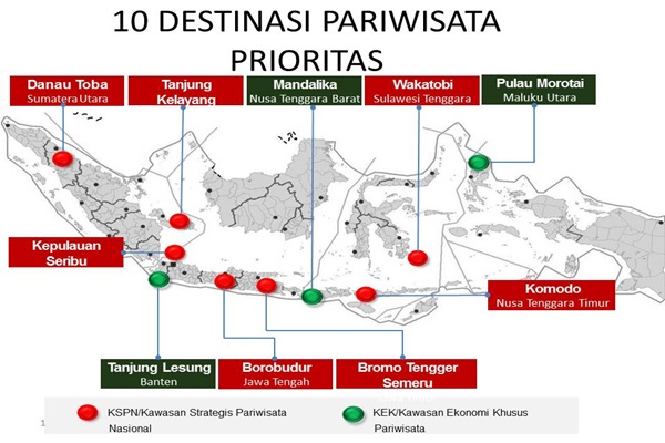 Infrastruktur 4 Daerah Wisata Prioritas Butuh US$700 Juta