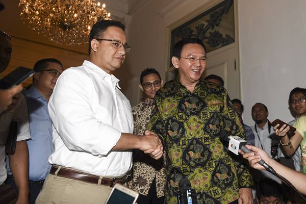 Sikap Hangat Ahok Terima Anies Baswedan