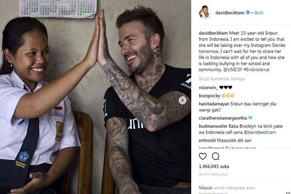 David Beckham Sebut Siswa SMP dari Indonesia Sebagai Inspirator