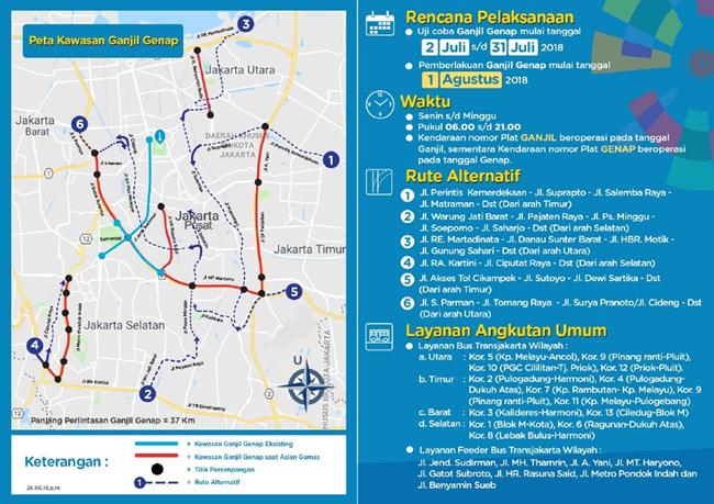 Ganjil-Genap di Jakarta Diperluas, Ini Rute Lengkapnya