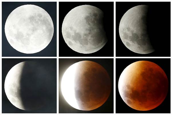 Foto-foto Bulan Merah Darah di Berbagai Negara