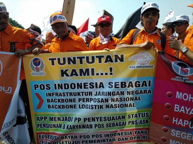 Hari Buruh, Karyawan Posindo: Ketentuan PSO Rugikan Karyawan