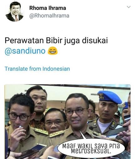 3 Meme Kocak Anies-Sandi, Cowok Metroseksual hingga Solusi Banjir