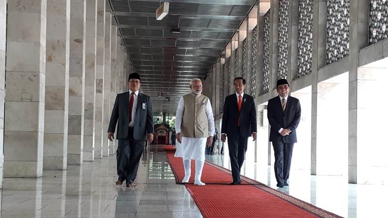 Presiden Jokowi dan PM Narendra Modi Kunjungi Mesjid Istiqlal