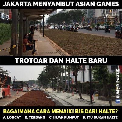 Ada Rerumputan di Depan Halte Trotoar Baru Sudirman, Warga Kebingungan