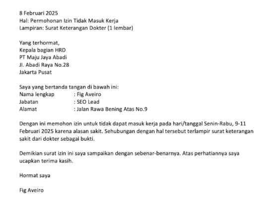 Cara membuat surat izin sakit