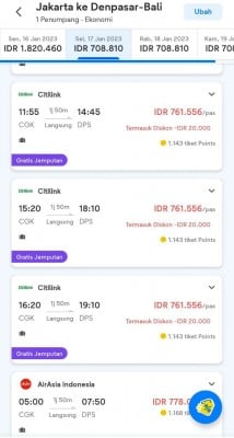 Harga Tiket Pesawat Citilink Turun, Cek Harga Rute Jakarta-Bali