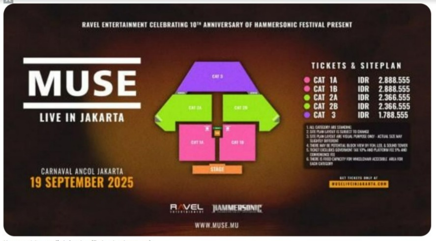 Muse Umumkan Bakal Konser di Jakarta Bulan September 2025