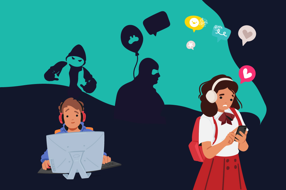 Ilustrasi anak menggunakan media sosial/Bisnis.com