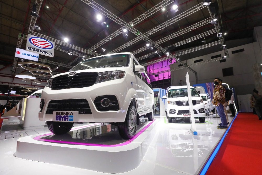 Mobil baru Esemka Bima EV di IIMS 2023, Jakarta, Kamis (16/2). JIBI/Bisnis/Himawan L Nugraha