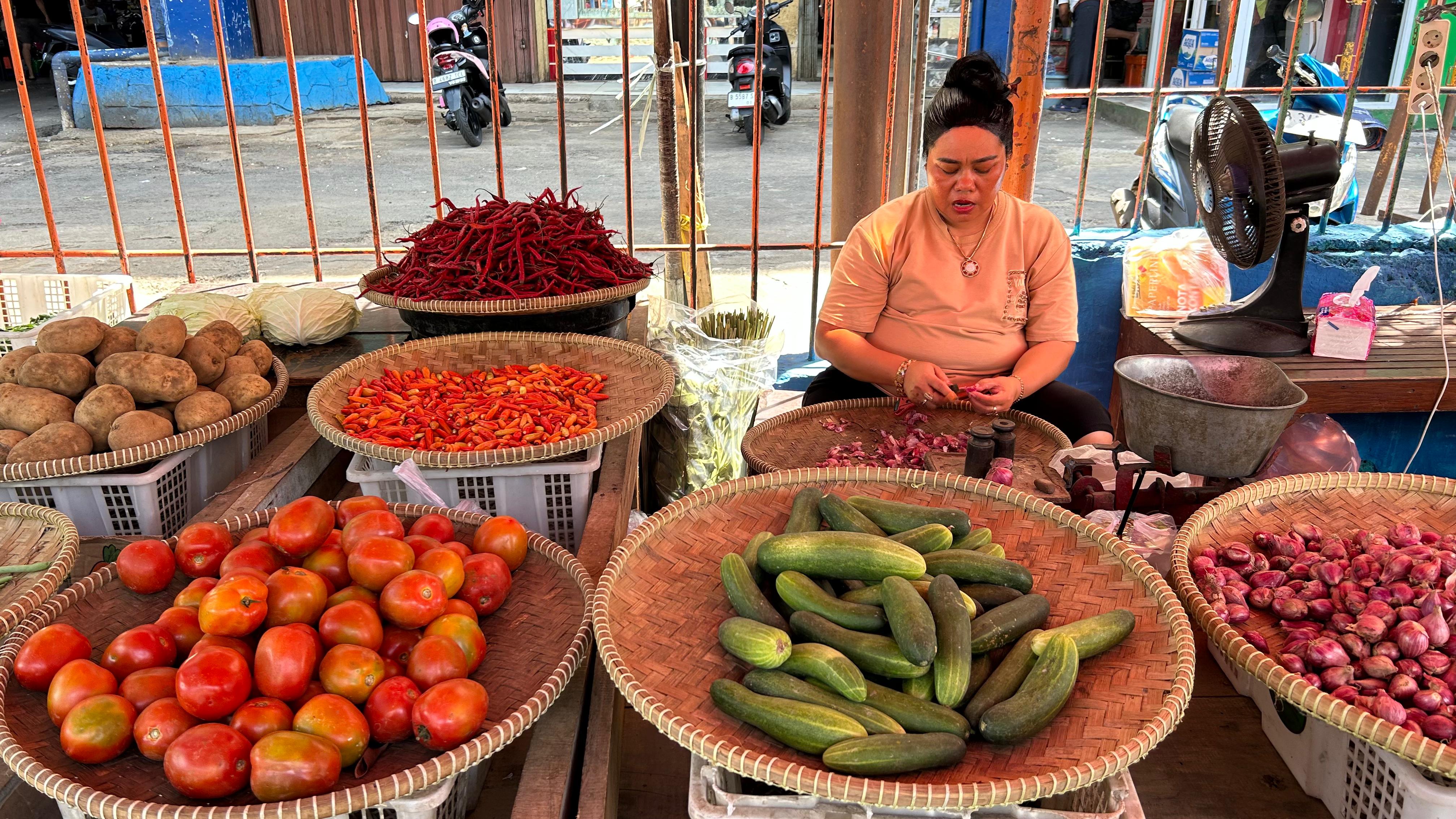Pedagang pasar di Palmerah