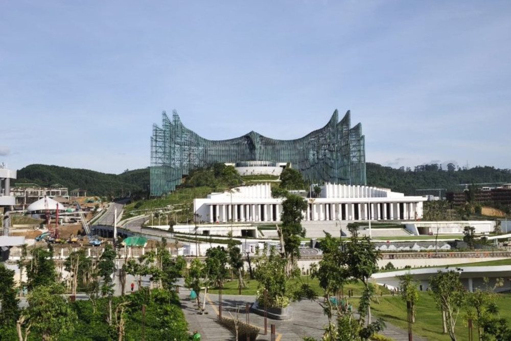 Penampakan kawasan Istana Negara dan Garuda di Ibu Kota Negara (IKN) Nusantara, Penajam Paser, Kalimantah Timur pada Jumat (20/12/2024)/Bisnis-Anshary Madya Sukma.