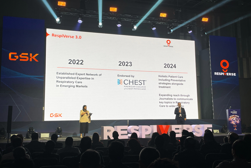 Acara Respiverse yang diselenggarakan oleh GlaxoSmithKline (GSK), Jumat (13/12/2024) di Bangkok, Thailand. / Bisnis-Wibi Pangestu Pratama